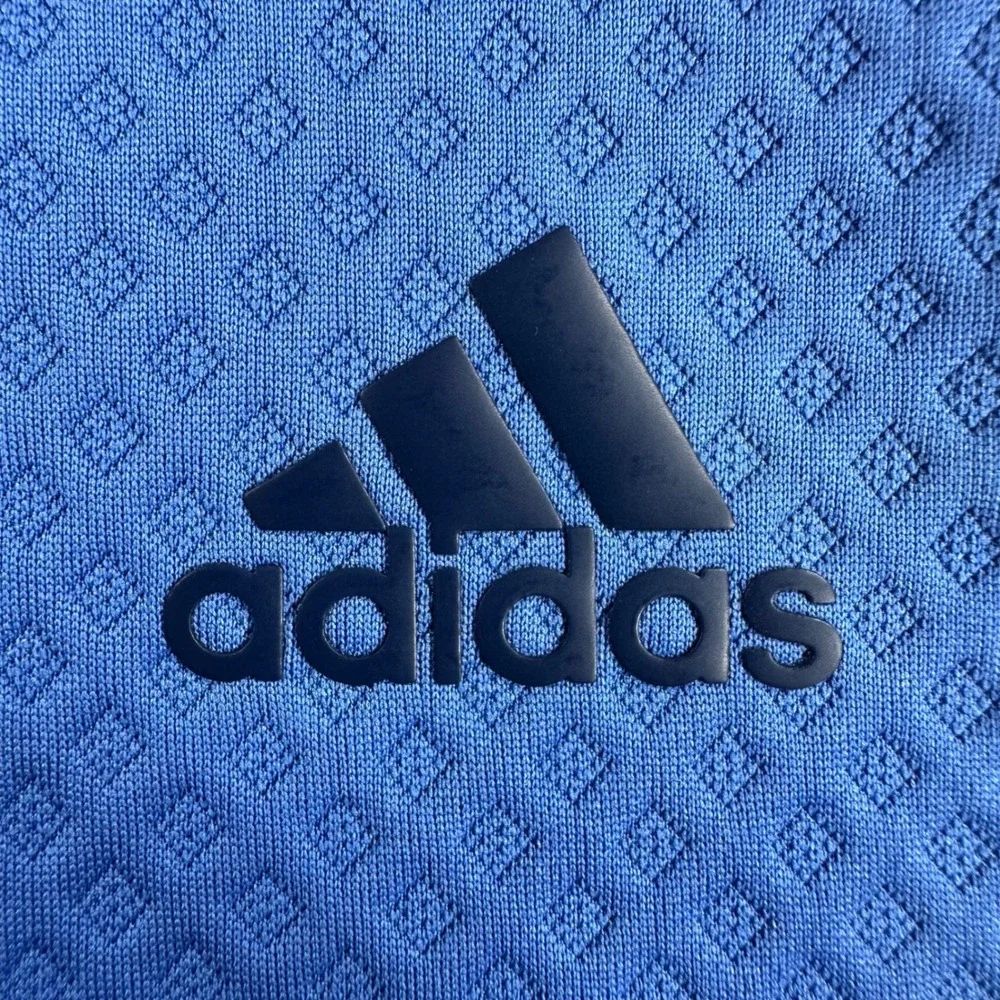 Adidas Pullover Mens S‎ Small Blue Primegreen Waffle Knit 1/4 Zip Golf GU5089